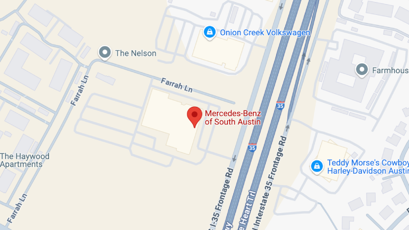  Map depicting surroundiing area of Mercedes-Benz of South Austin